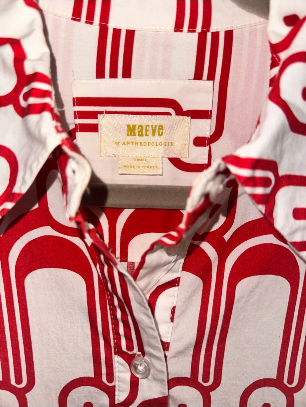 Anthropologie Red and White “Bettina” Dress by Maeve | size small - fits US 4-6 - Picture 6 of 8